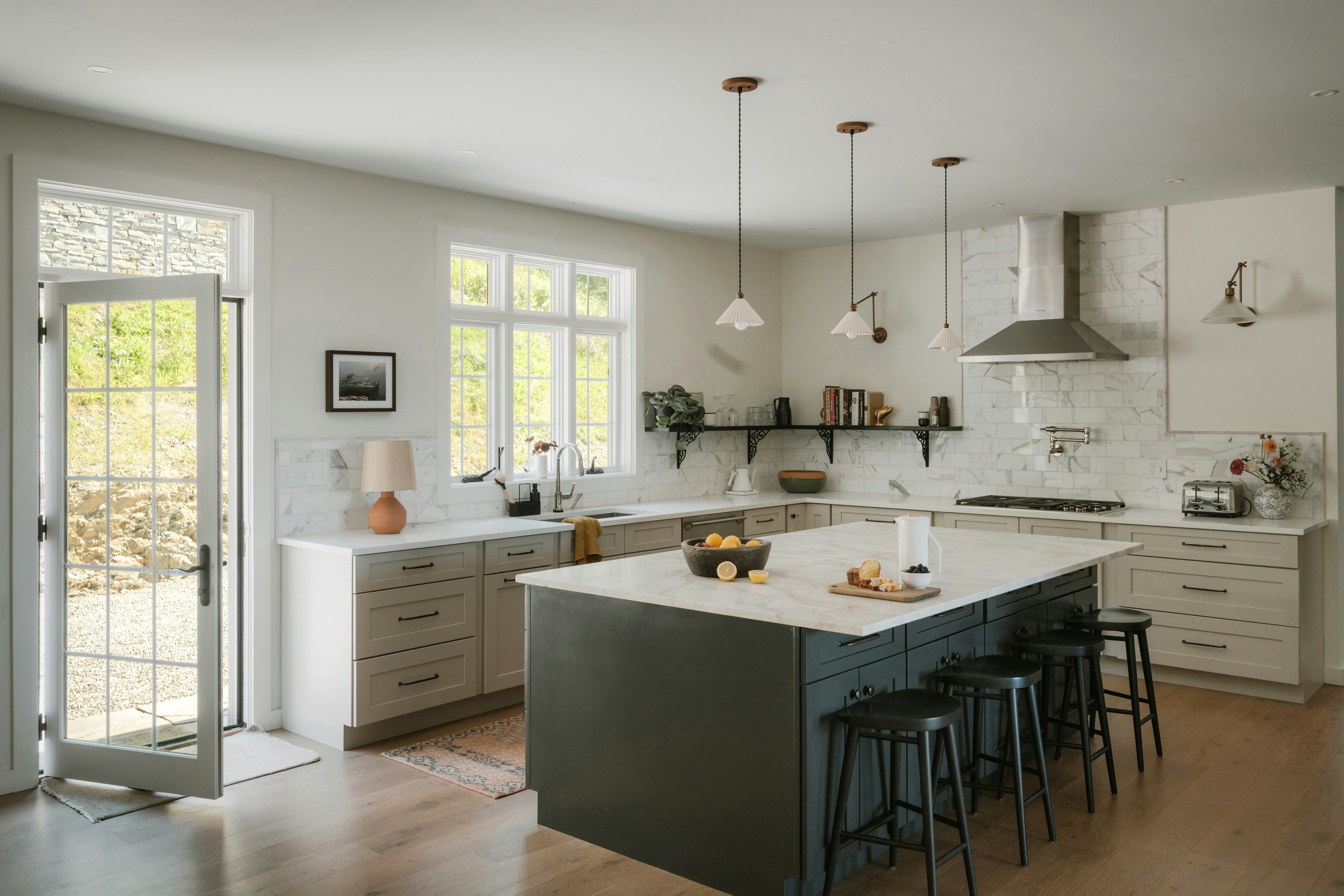 Modern kitchen interior with premium tiled surfaces